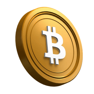 Pièce Bitcoin (BTC) penchée dans la conception de la section hero