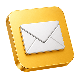 Icône ornementale 3D montrant une enveloppe de courrier sur la page de contact